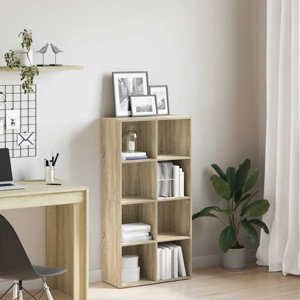 Bibliothèque/Buffet Chêne sonoma 66x30x130 cm Bois d’ingénierie