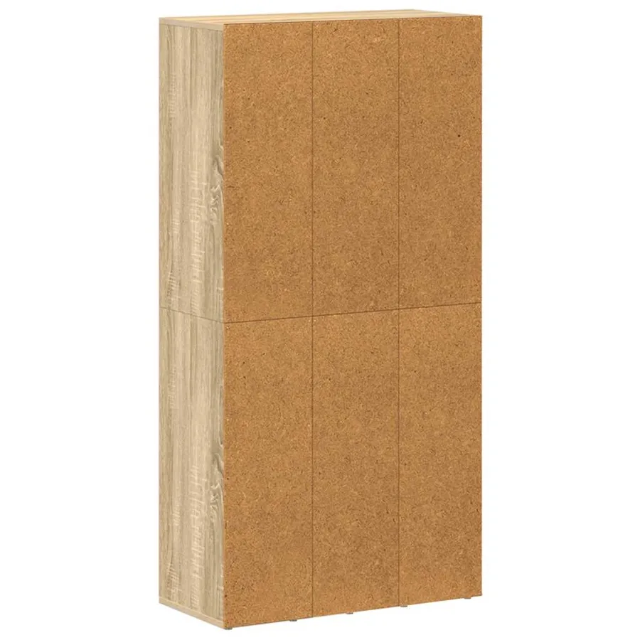 Bibliothèque/Buffet Chêne sonoma 66x30x130 cm Bois d’ingénierie - 6