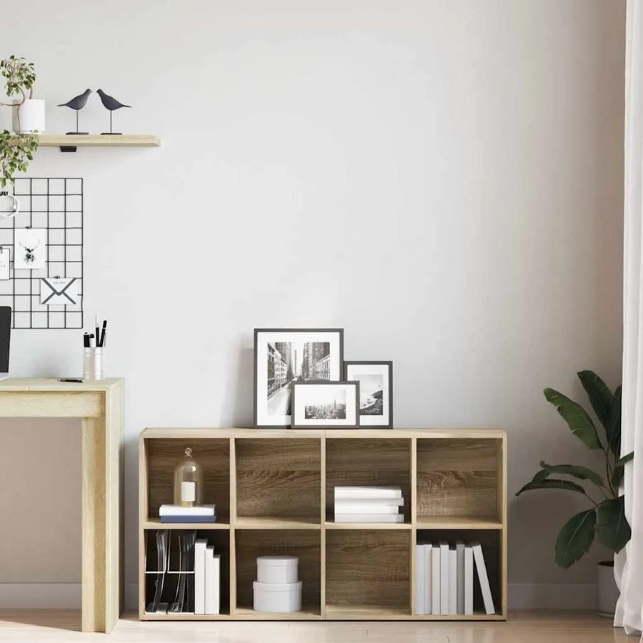 Bibliothèque/Buffet Chêne sonoma 66x30x130 cm Bois d’ingénierie - 9