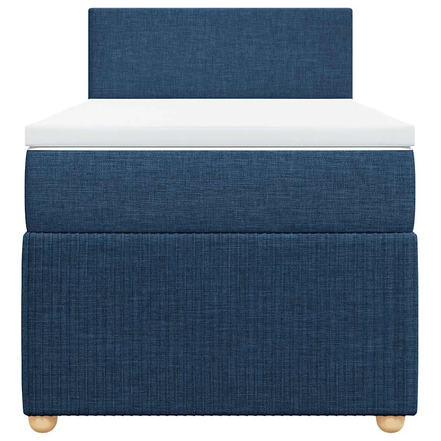 Sommier à lattes de lit avec matelas Bleu 100x200 cm Tissu - 4