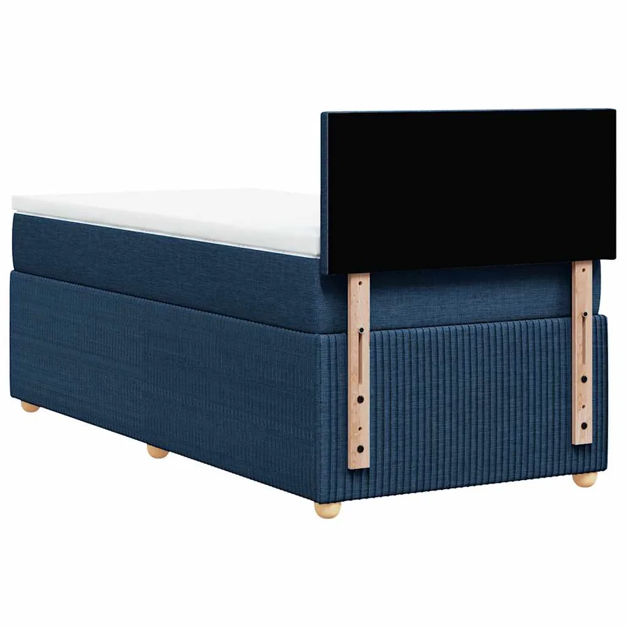 Sommier à lattes de lit avec matelas Bleu 100x200 cm Tissu - 6