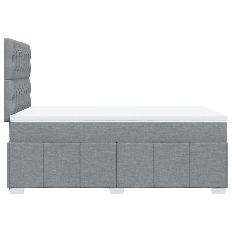 Sommier à lattes de lit avec matelas Gris clair 120x200cm Tissu - 5