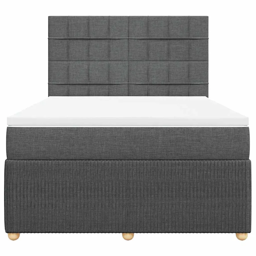 Sommier à lattes de lit avec matelas Gris foncé 140x200cm Tissu - 4