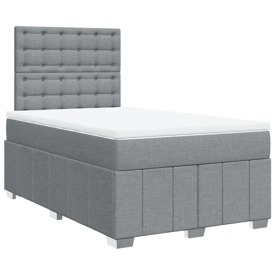 Sommier à lattes de lit avec matelas Gris clair 120x200cm Tissu - 2