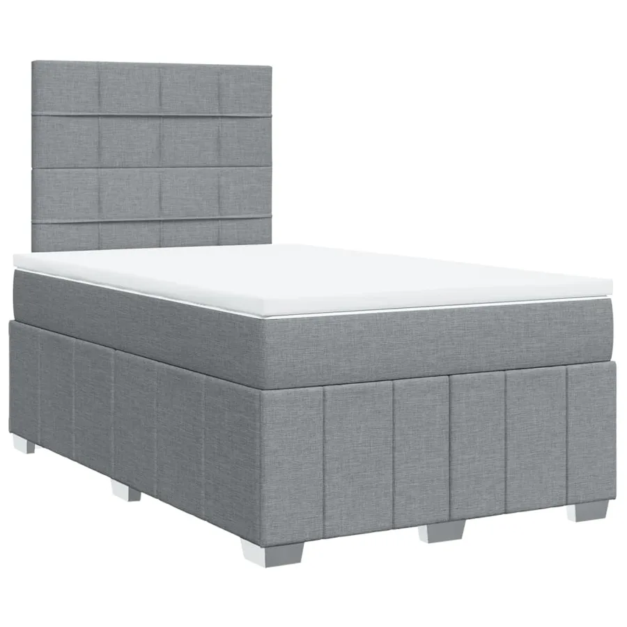 Sommier à lattes de lit avec matelas Gris clair 120x200cm Tissu - 2
