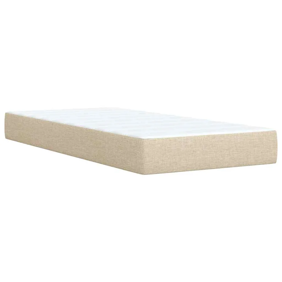 Sommier à lattes de lit avec matelas Crème 100x200 cm Tissu - 10