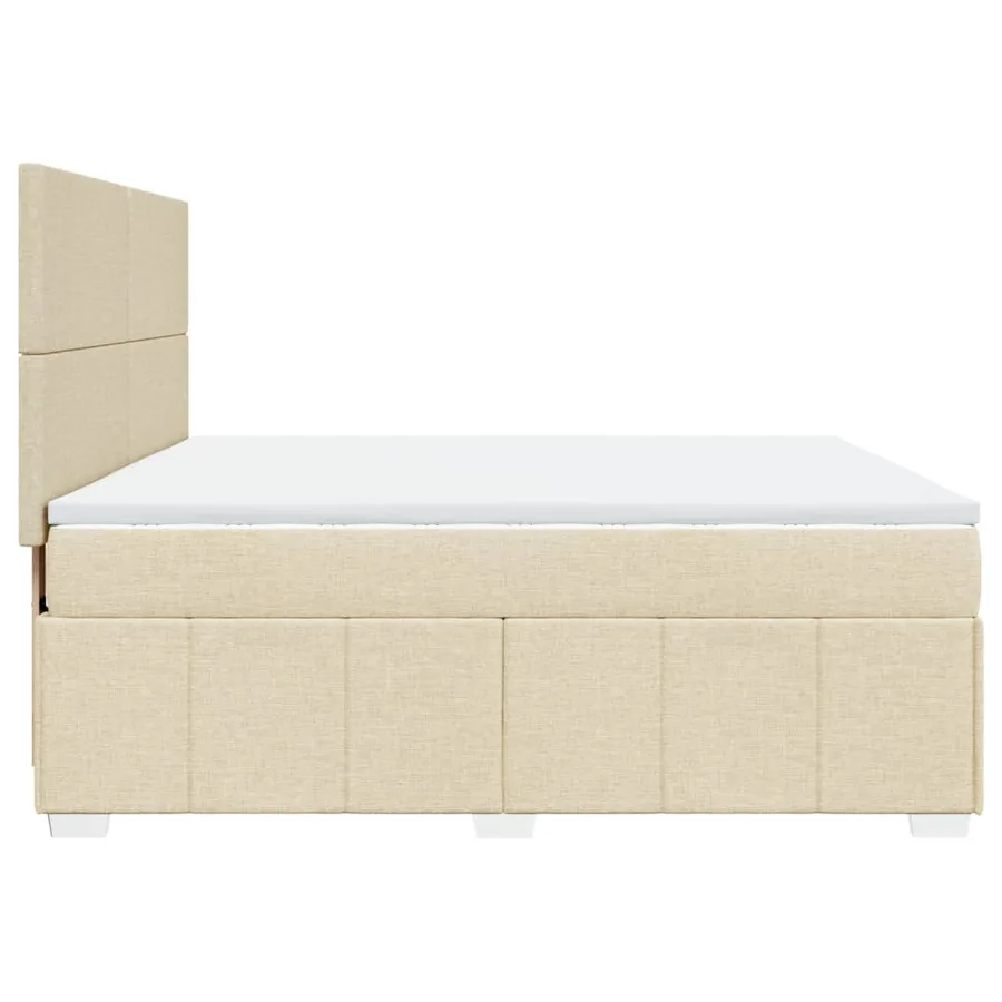 Sommier à lattes de lit avec matelas Crème 180x200 cm Tissu - 5