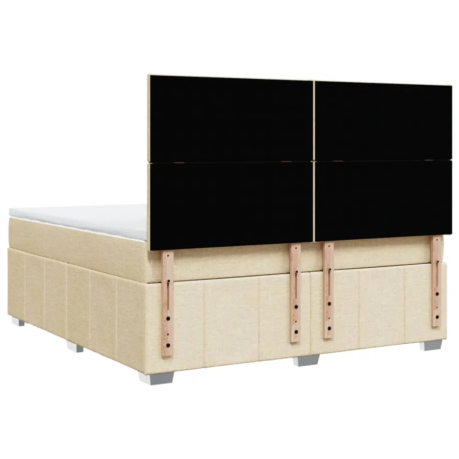 Sommier à lattes de lit avec matelas Crème 180x200 cm Tissu - 6