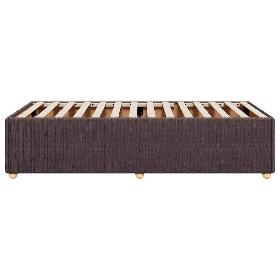 Cadre de lit sans matelas marron foncé 80x200 cm tissu - 5