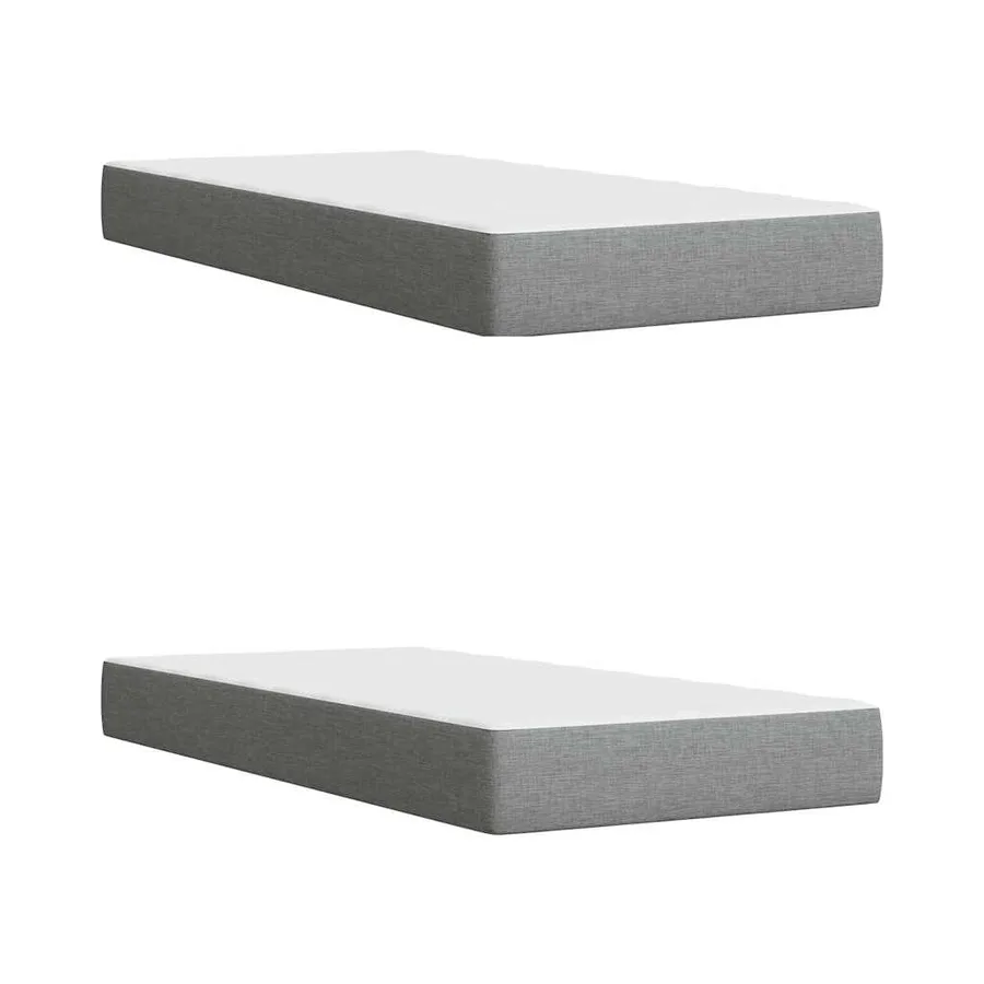 Sommier à lattes de lit avec matelas Gris clair 200x200cm Tissu - 10