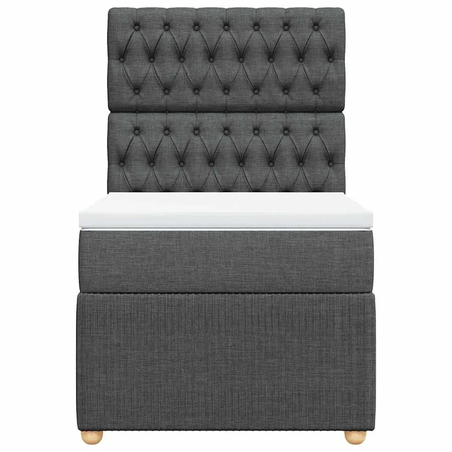 Sommier à lattes de lit avec matelas Gris foncé 80x200 cm Tissu - 6