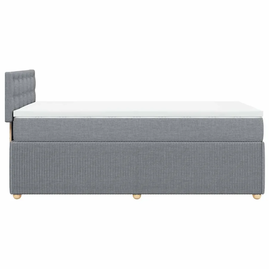Sommier à lattes de lit avec matelas gris clair 80x200 cm tissu - 7