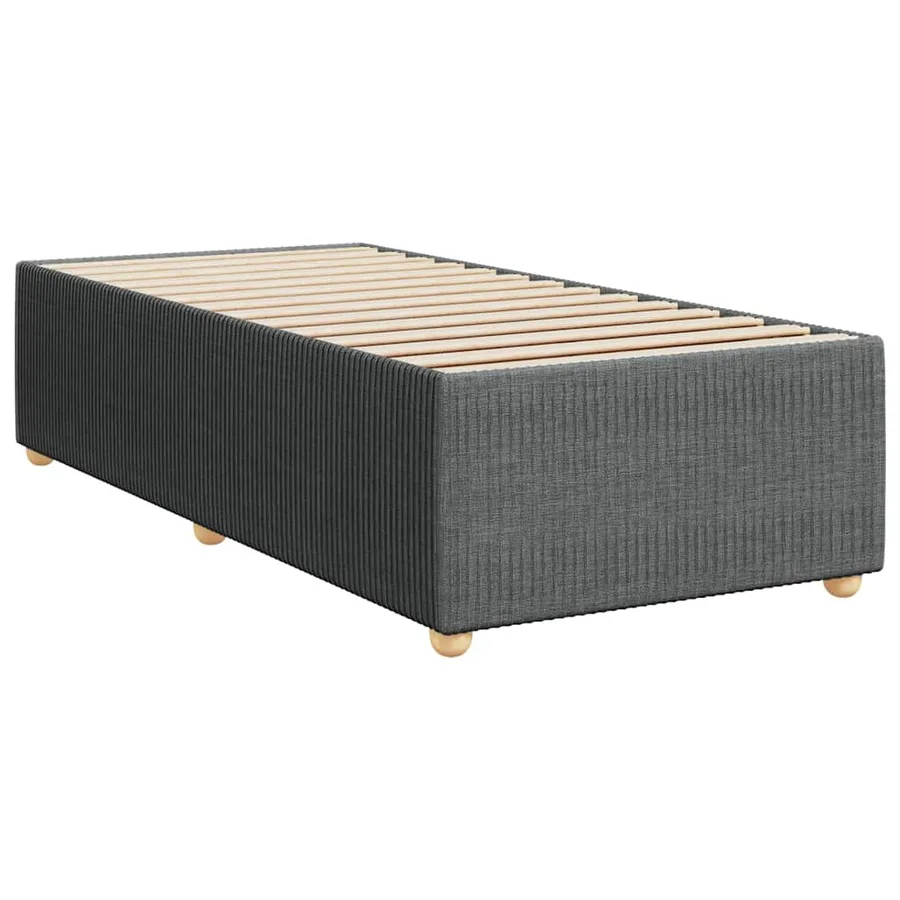 Sommier à lattes de lit avec matelas Gris foncé 80x200 cm Tissu - 10