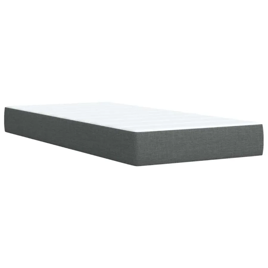 Sommier à lattes de lit avec matelas Gris foncé 80x200 cm Tissu - 9