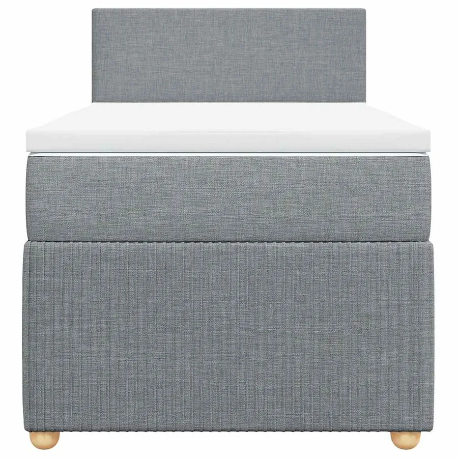 Sommier à lattes de lit avec matelas gris clair 80x200 cm tissu - 6