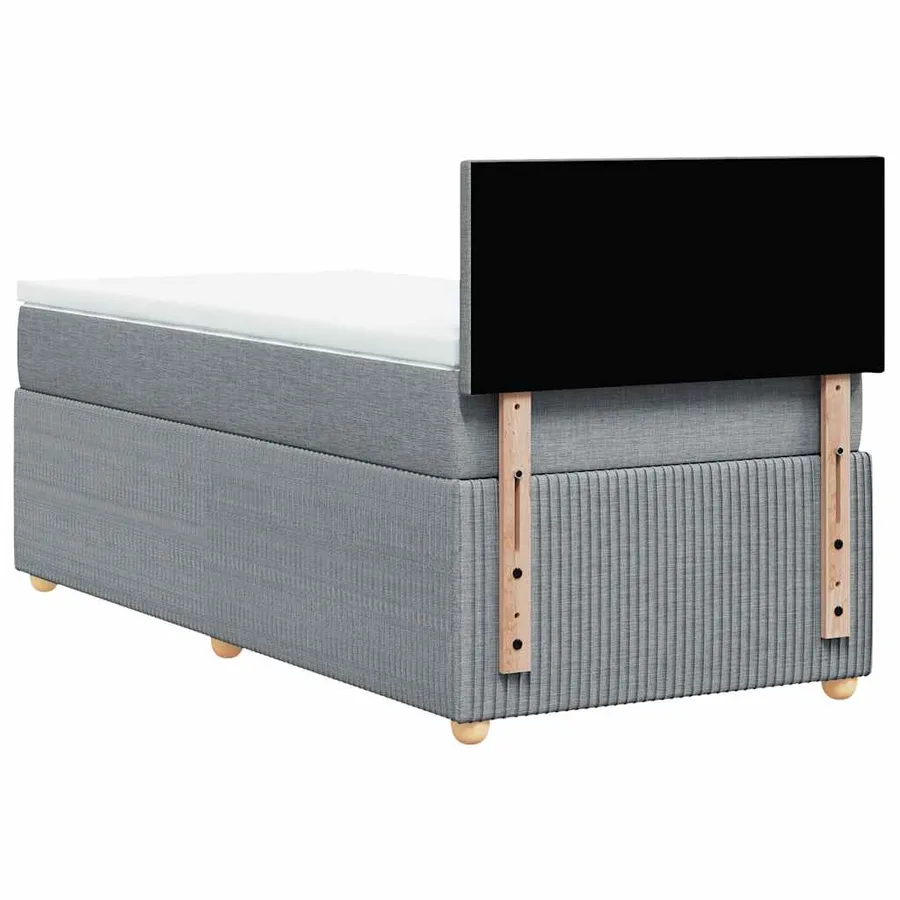 Sommier à lattes de lit avec matelas gris clair 80x200 cm tissu - 8
