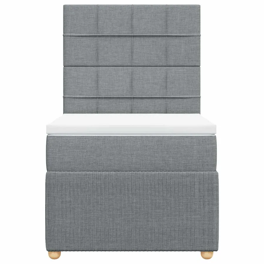 Sommier à lattes de lit avec matelas gris clair 80x200 cm tissu - 4
