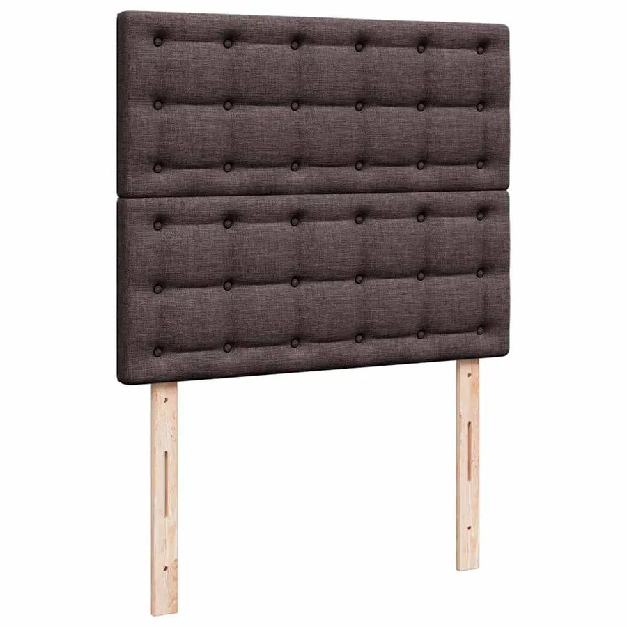 Sommier à lattes de lit et matelas marron foncé 120x190cm tissu - 10