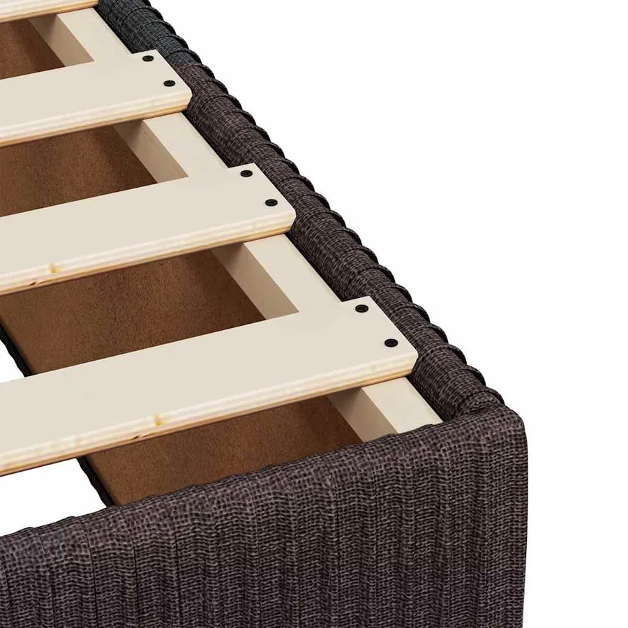 Sommier à lattes de lit et matelas marron foncé 120x190cm tissu - 16