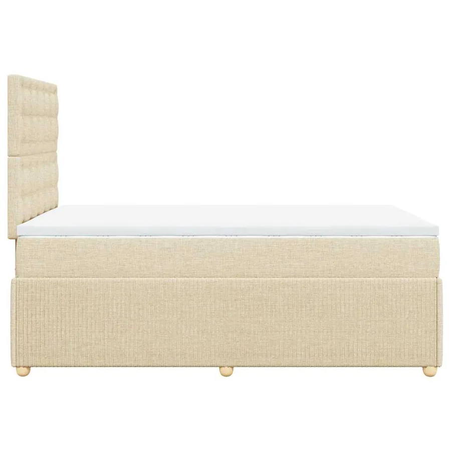 Sommier à lattes de lit avec matelas crème 120x190 cm tissu - 5