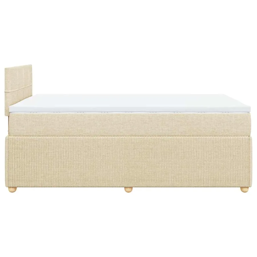 Sommier à lattes de lit avec matelas crème 120x190 cm tissu - 7