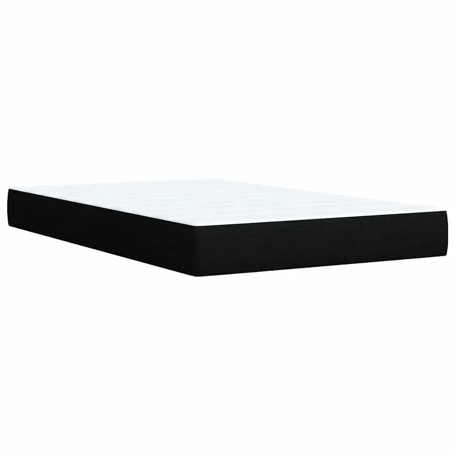 Sommier à lattes de lit avec matelas noir 120x190 cm tissu - 10