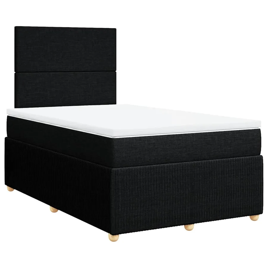Sommier à lattes de lit avec matelas noir 120x190 cm tissu - 2