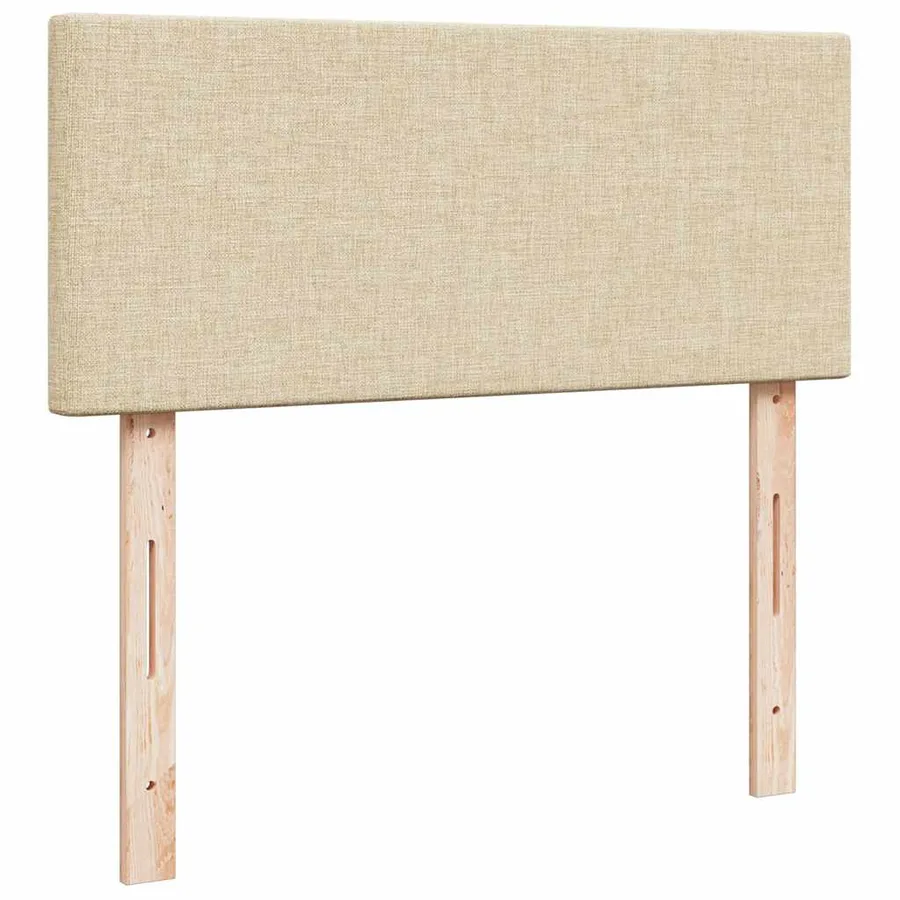 Sommier à lattes de lit avec matelas crème 120x190 cm tissu - 7