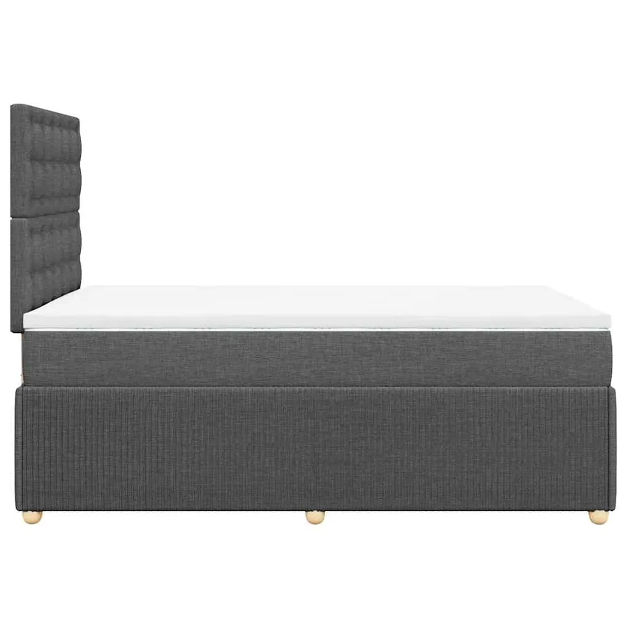 Sommier à lattes de lit avec matelas gris foncé 120x190cm tissu - 7