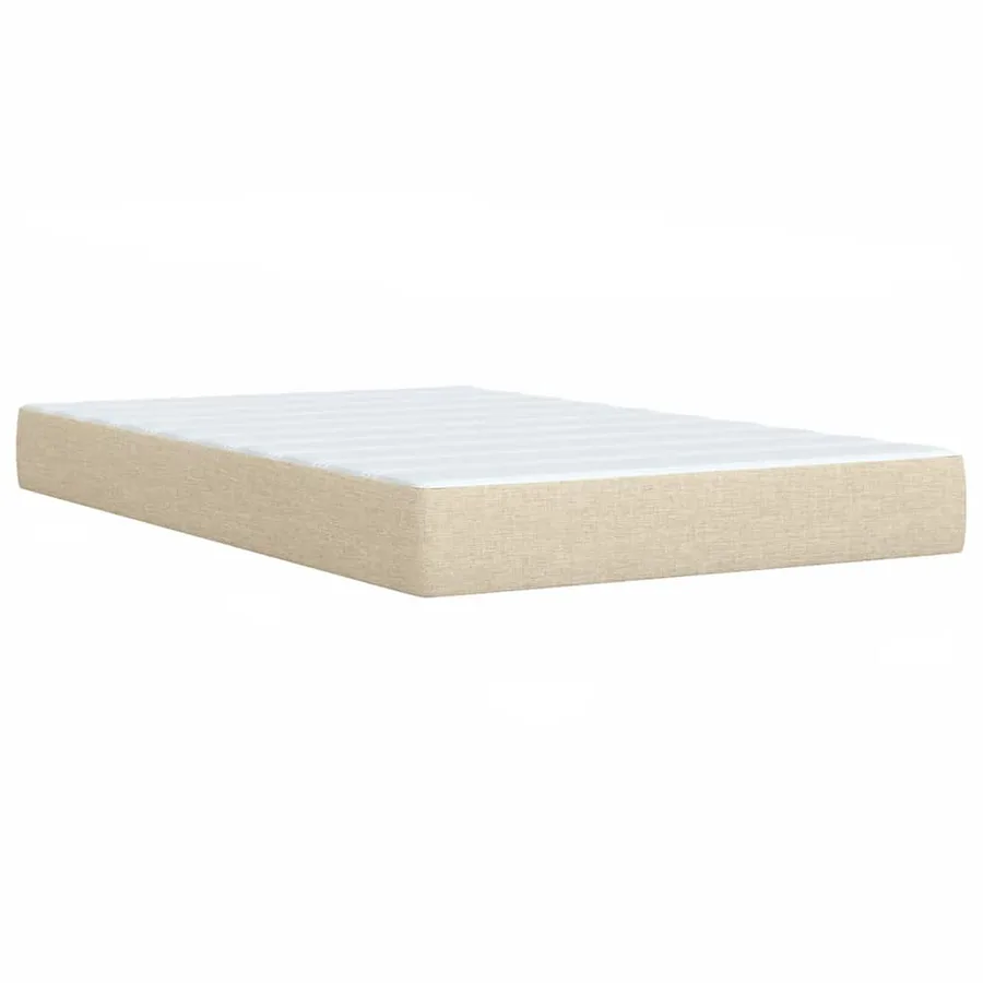 Sommier à lattes de lit avec matelas crème 120x190 cm tissu - 10