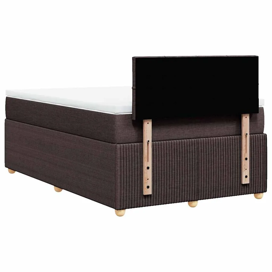 Sommier à lattes de lit et matelas marron foncé 120x190cm tissu - 6