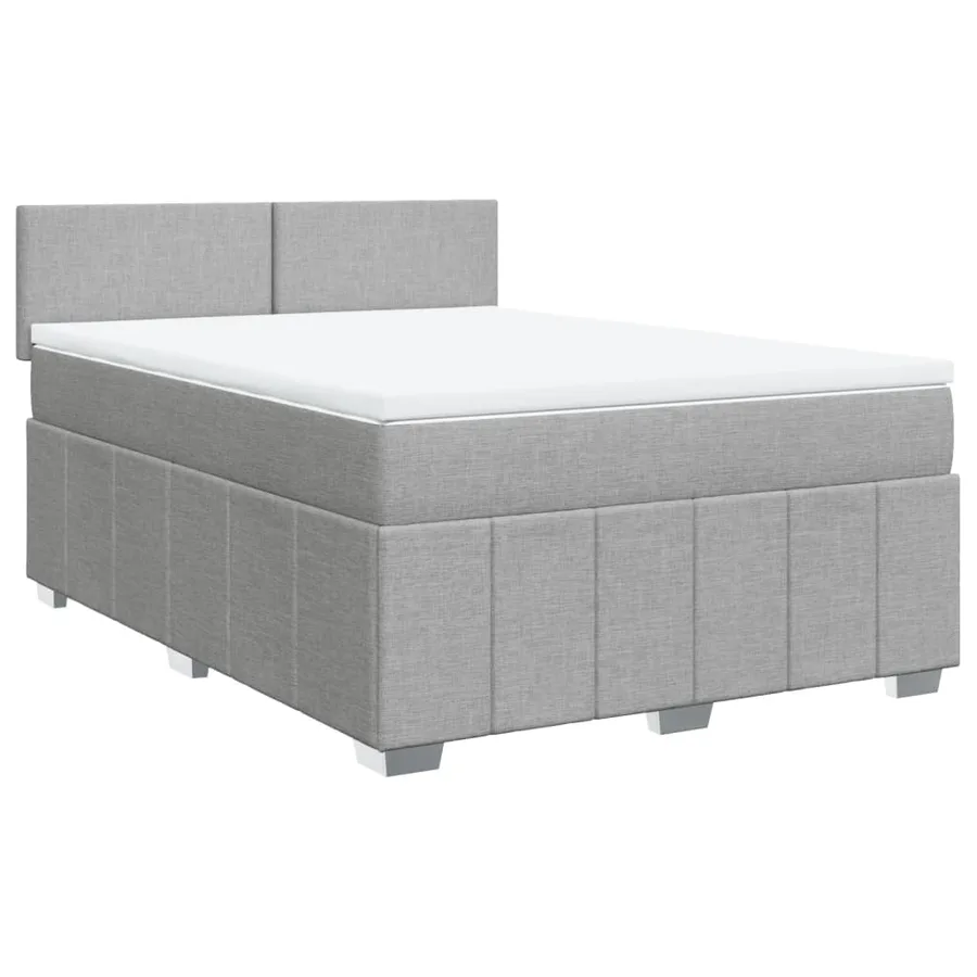 Sommier à lattes de lit avec matelas Gris clair 160x200cm Tissu - 3