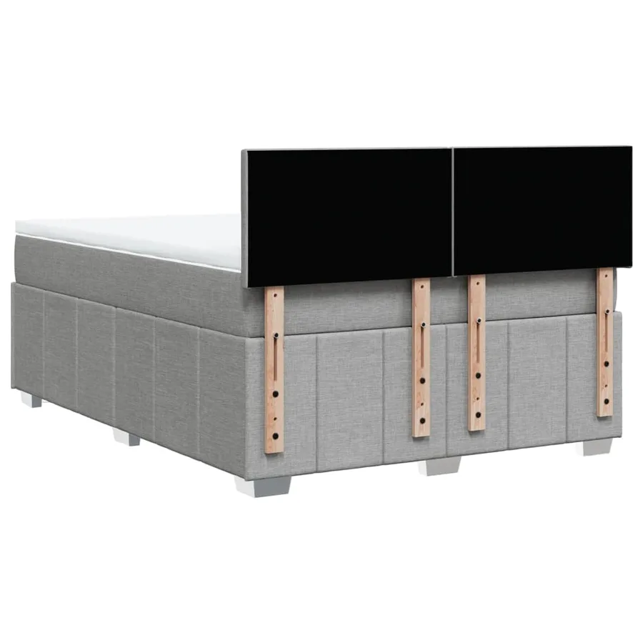 Sommier à lattes de lit avec matelas Gris clair 160x200cm Tissu - 8