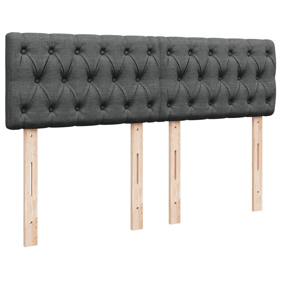 Sommier à lattes de lit avec matelas Gris foncé 160x200cm Tissu - 12