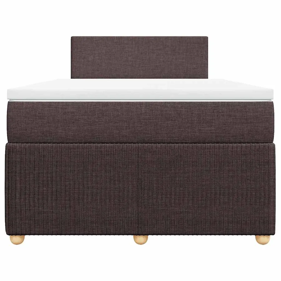 Sommier à lattes de lit et matelas marron foncé 120x190cm tissu - 6