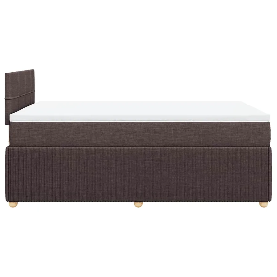 Sommier à lattes de lit et matelas marron foncé 120x190cm tissu - 7