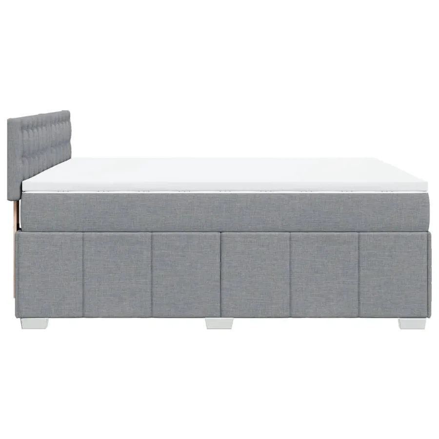 Sommier à lattes de lit avec matelas Gris clair 160x200cm Tissu - 7