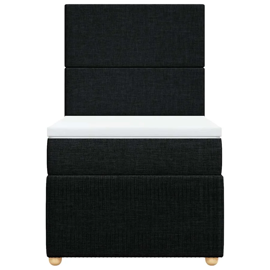 Sommier à lattes de lit avec matelas Noir 90x200 cm Tissu - 6