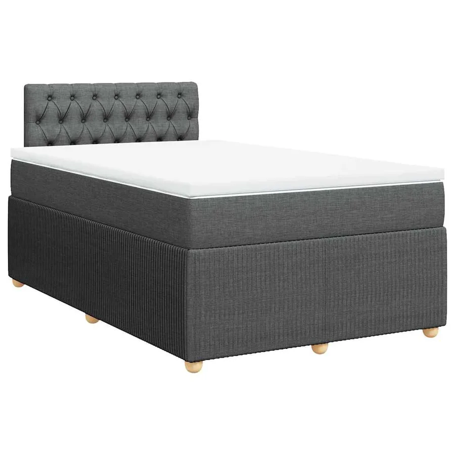 Sommier à lattes de lit avec matelas gris foncé 120x190cm tissu - 2