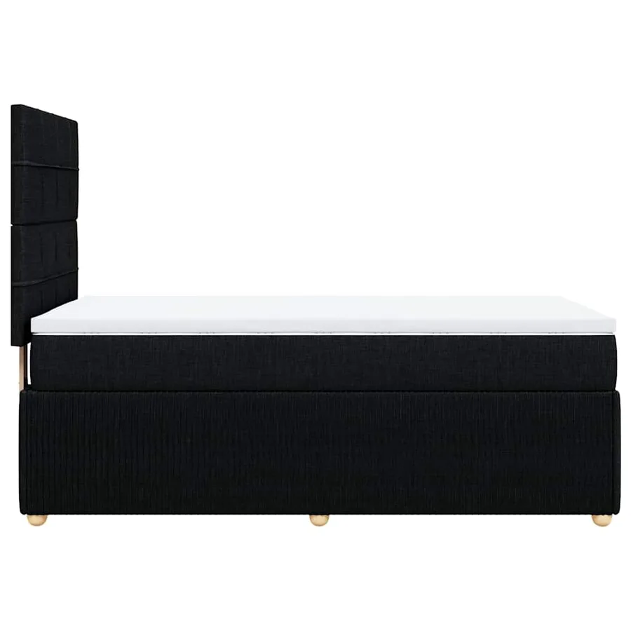 Sommier à lattes de lit avec matelas Noir 90x200 cm Tissu - 7