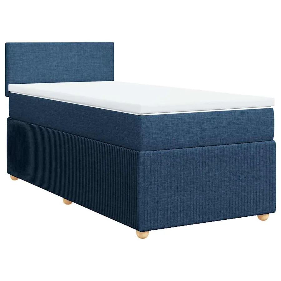 Sommier à lattes de lit avec matelas Bleu 100x200 cm Tissu - 3