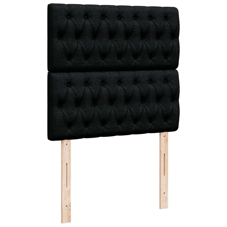 Sommier à lattes de lit avec matelas Noir 90x200 cm Tissu - 9