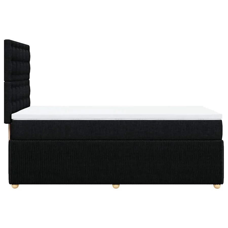 Sommier à lattes de lit avec matelas Noir 100x200 cm Tissu - 7