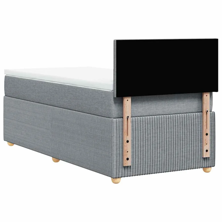 Sommier à lattes de lit avec matelas Gris clair 90x200 cm Tissu - 8