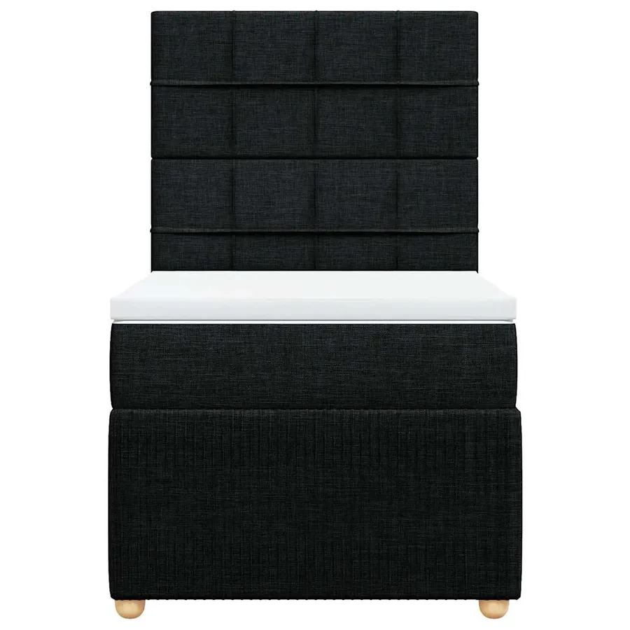Sommier à lattes de lit avec matelas Noir 100x200 cm Tissu - 6