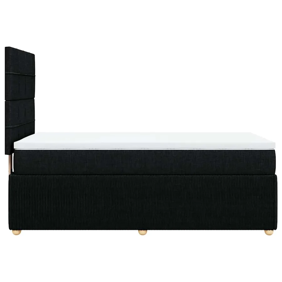 Sommier à lattes de lit avec matelas Noir 100x200 cm Tissu - 7