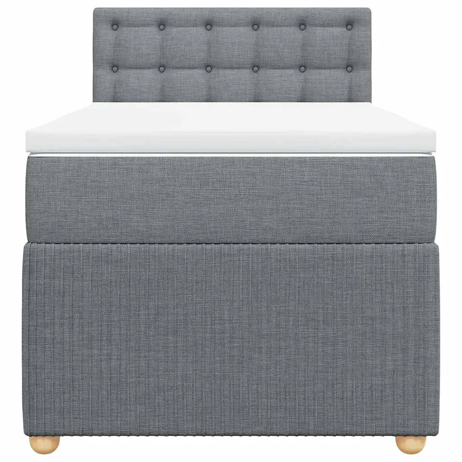 Sommier à lattes de lit avec matelas Gris clair 90x200 cm Tissu - 6