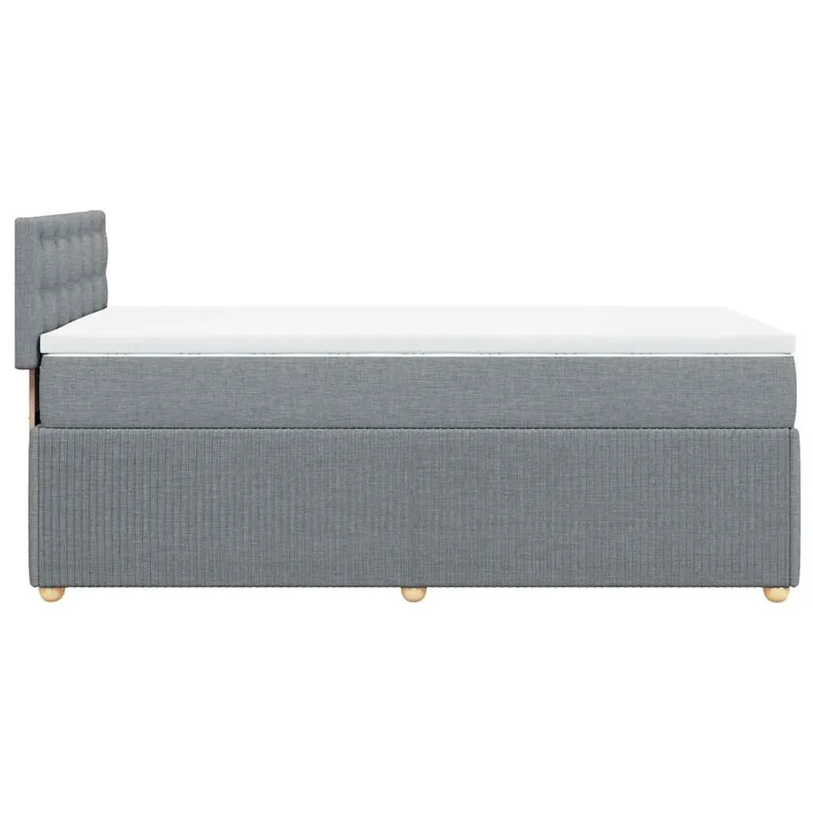 Sommier à lattes de lit avec matelas Gris clair 90x200 cm Tissu - 7