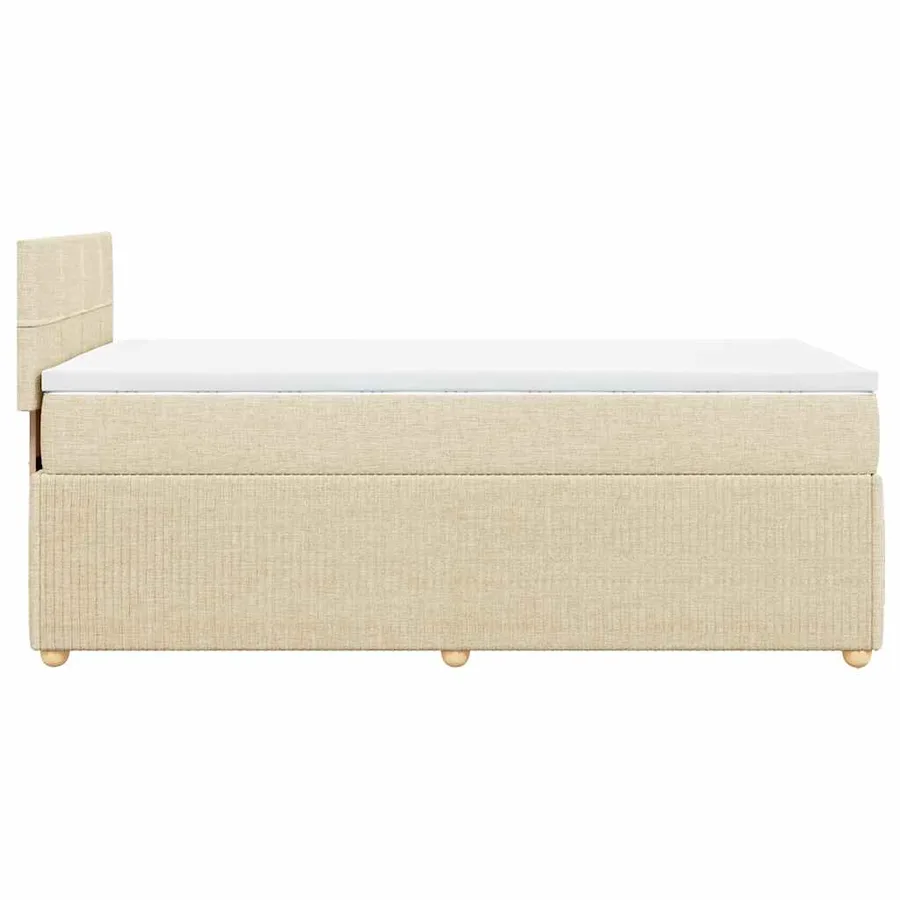 Sommier à lattes de lit avec matelas Crème 100x200 cm Tissu - 7