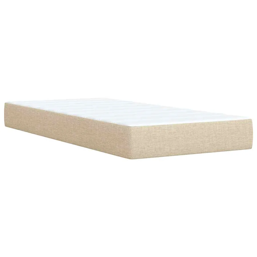 Sommier à lattes de lit avec matelas Crème 90x200 cm Tissu - 10